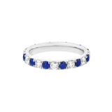 Sapphire & Diamond Eternity Band (1-1/2tcw) - 14K White Gold - by Dazyle