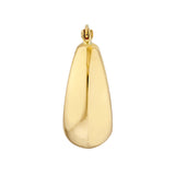 Oval Pointed Teardrop Hoop Earrings - 14K Yellow Gold Hinge Back - by Dazyle