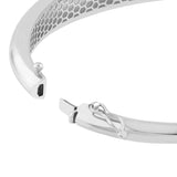 Polished Dome Bangle | Box Lock | 14K White Gold | Bracelet - by Dazyle