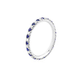 Diamond and Sapphire Eternity Band - 14K White Gold - Size 4 - by Dazyle
