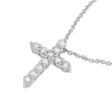 Diamond Cross Pendant 1/4tcw 14K White Gold - by Dazyle