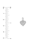 Pave Diamond Heart Pendant (1/2tcw) in White Gold - by Dazyle