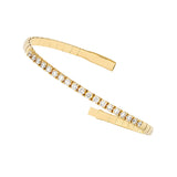 Diamond Flexi Tennis Bangle - 14K Yellow Gold - 7.0 inch - by Dazyle