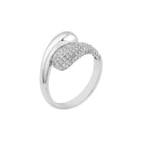 Teardrop Diamond Bypass Ring - 3/4tcw - 14K White Gold Wedding Band - by Dazyle
