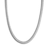 Sterling Silver 7.87mm Flat Oval Snake Chain Necklace - Sterling Silver 18 inches