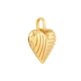Textured Heart Locket Pendant - 14K Yellow Gold - by Dazyle