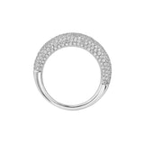 Diamond Pave Dome Ring (White Gold) - 14K White Gold, - by Dazyle