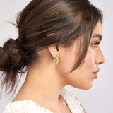 Textured Round Hoop Earrings - 14K Yellow Gold - by Dazyle