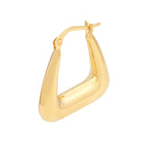 Graduated Square Puff Hoop Earrings - 14K Yellow Gold - by Dazyle