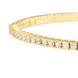 Diamond Flexi Tennis Bangle - 14K Yellow Gold - 7.0 inch - by Dazyle