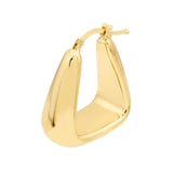 Puff Tapered Squared Off Hoop Earrings - 14K Yellow Gold Hoop Earrings - by Dazyle