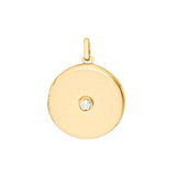 Diamond Round Locket Pendant - 14K Yellow Gold (1/10tcw) - by Dazyle