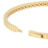 14K Yellow Gold Fluted Hinge Weave Bangle Bracelet - 14K Yellow Gold - by Dazyle
