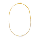 Diamond Graduated Tennis Necklace Yellow Gold 5-1/4tcw Box Chain - 14K Yellow Gold 17 Inches - by Dazyle