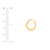 Extra Wide Textured Round Hoop Earrings - 14K Yellow Gold - by Dazyle