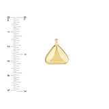 Puffed Triangle Charm - 14K Yellow Gold Jump Ring Charm - by Dazyle