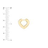 Heart Huggie Earrings | 14K Yellow Gold |16.74x14.36mm - by Dazyle