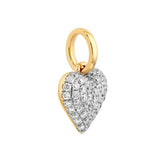Pave Diamond Heart Pendant 1/2tcw - 14K Yellow & White Gold - by Dazyle