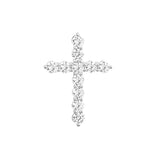 Diamond Cross Pendant 1-5/8tcw - 14K White Gold - by Dazyle