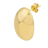 Large Button Earrings - 14K Yellow Gold - by Dazyle