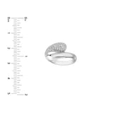Teardrop Diamond Bypass Ring - 3/4tcw - 14K White Gold Wedding Band - by Dazyle