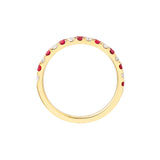 Ruby & Diamond Stackable Band - 14K Yellow Gold - Size 4 - by Dazyle