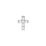 1/8tcw Diamond Cross Stud Earrings White Gold Post & Nut - 14K White Gold - by Dazyle