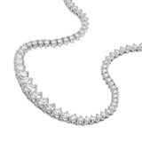 17 Inch Diamond Graduated Half Tennis Necklace 3 Carat - 14K White Gold - by Dazyle