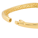 Polished Semi Round Bangle Bracelet - 14K Yellow Gold - by Dazyle