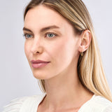 Oval Twist Hoop Earrings - 14K Yellow Gold - by Dazyle