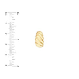 Twist Dome Hoop Earrings - 14K Yellow Gold - by Dazyle