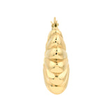 Puff Shrimp Hoop Earrings - 14K Yellow Gold - by Dazyle