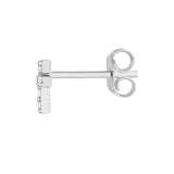 1/8tcw Diamond Cross Stud Earrings White Gold Post & Nut - 14K White Gold - by Dazyle