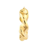 Wide Twist Puff Hoop Earrings - 14K Yellow Gold Hinge Closure - by Dazyle
