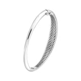 Sterling Silver Graduated Bangle Bracelet - Hinge Closure - by Dazyle