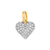 Pave Diamond Heart Pendant 1/2tcw - 14K Yellow & White Gold - by Dazyle