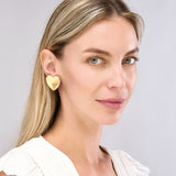 Extra Large Puffy Heart Earrings - 14K Yellow Gold - - by Dazyle