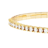 Diamond Flexi Tennis Bangle - 14K Yellow Gold - 7.0 inch - by Dazyle