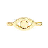 Evil Eye Charm Spool Charm Jump Ring Closure 14K White Gold - by Dazyle