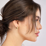 Polished Round Hoop Earrings - 14K Yellow Gold - by Dazyle