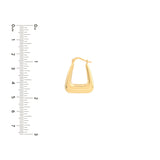Graduated Square Puff Hoop Earrings - 14K Yellow Gold - by Dazyle