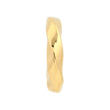Puff Geometric Dome Open Hoop Earrings - 14K Yellow Gold - by Dazyle
