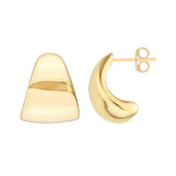 Semi Hoop Earrings - 14K Yellow Gold - by Dazyle