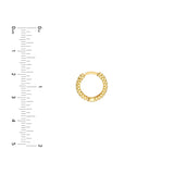 Bobble Textured Round Hoop Earrings - 14K Yellow Gold - by Dazyle