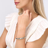 Polished Dome Bangle | Box Lock | 14K White Gold | Bracelet - by Dazyle