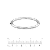 Sterling Silver Twisted Oval Bangle - Sterling Silver - by Dazyle