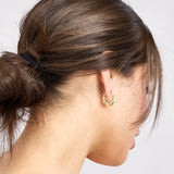 Graduated Bamboo Puff Hoop Earrings - 14K Yellow Gold - by Dazyle