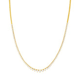 Diamond Graduated Tennis Necklace Yellow Gold 5-1/4tcw Box Chain - 14K Yellow Gold 17 Inches - by Dazyle