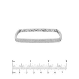Pave Diamond Square Bangle - 14K White Gold - by Dazyle