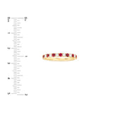 Ruby & Diamond Stackable Band - 14K Yellow Gold - Size 4 - by Dazyle